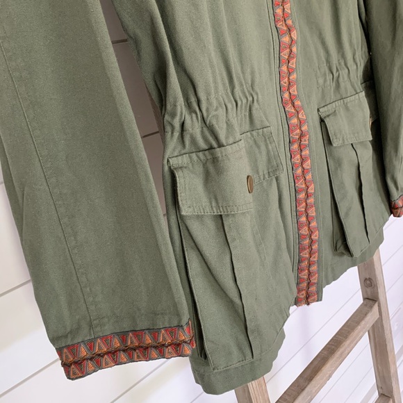 Miss Me Olive Green Hooded Utility Jacket, Size Small - Picture 9 of 16